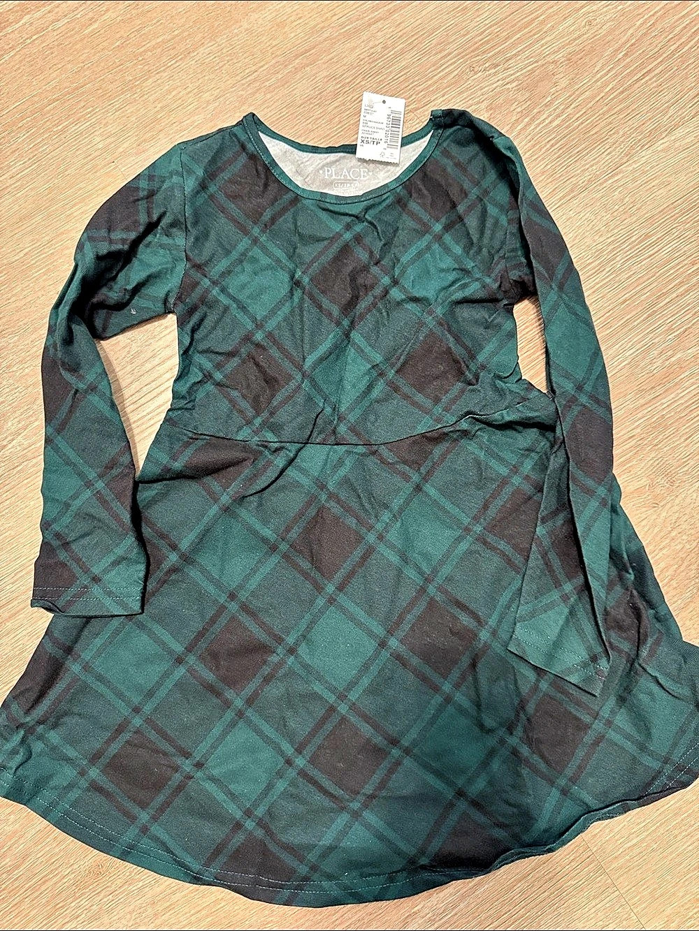 PLACE Plaid Mini Dress in Green & Black Size XS NWT